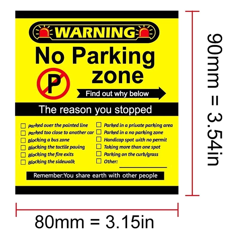 50Pcs Bad Parking Cards You Parked Like An Idiot Funny Cardboard Parking Violation Cards With Multi Violation Reasons