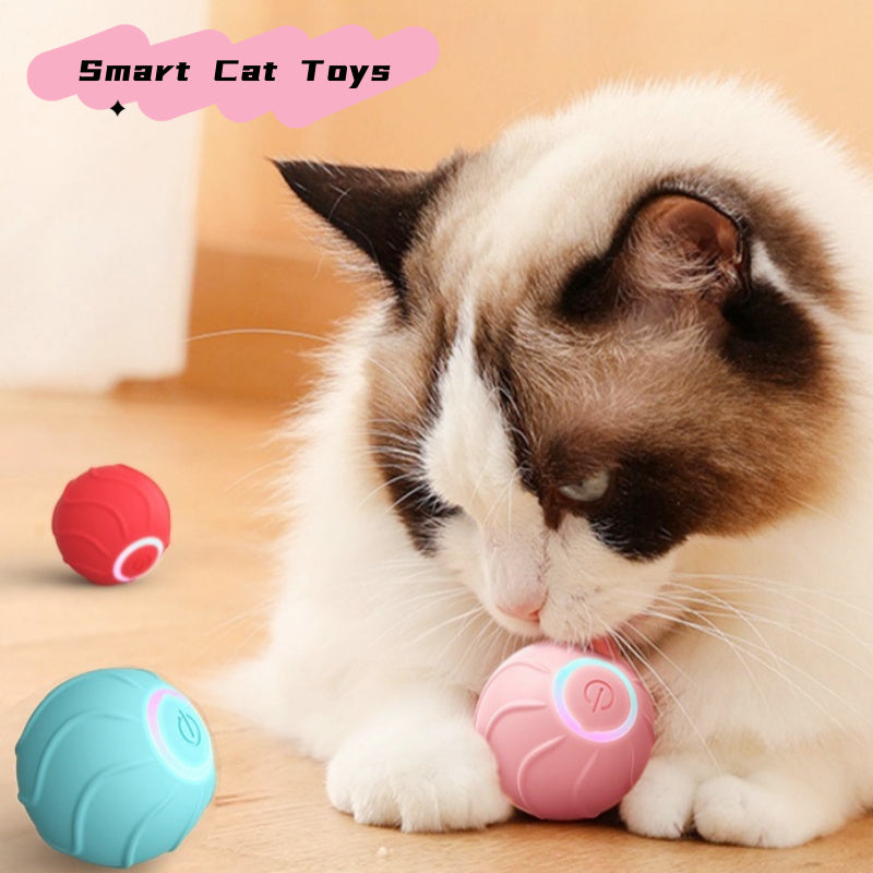 Smart Cat Toys Rolling Ball Pet Cat Owner Interactive Pets Toys Automatic Bouncing Ball USB Self Hi Teasing Kittens Jumping Ball 60g