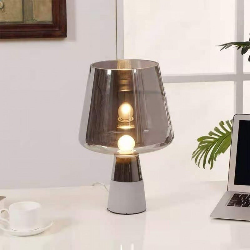 weight 2250-3150g Nordic Post-modern Minimalist Bedroom Bedside Cement Special Creative Glass Table Lamp