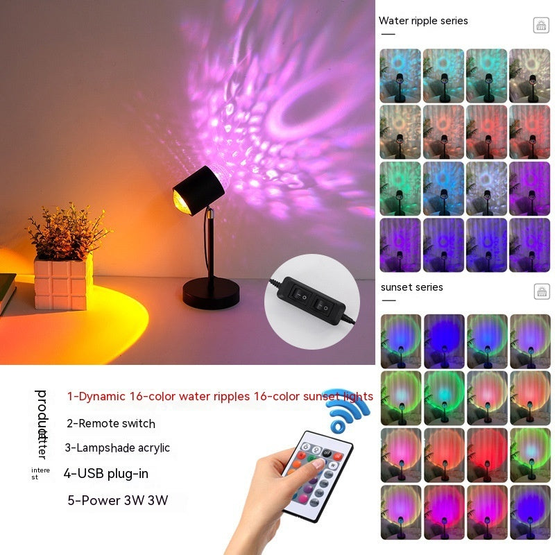 weight 570-1860g USB Floor Water Ripple Ambience Light Background Decoration