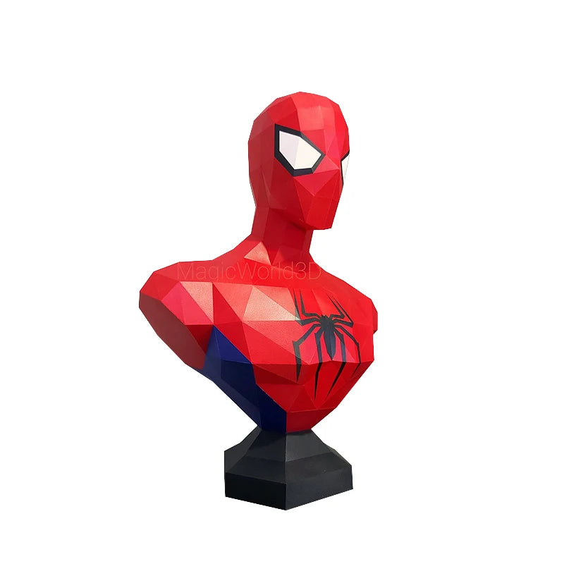 65cm Marvel Spiderman Bust Paper Model DIY Papercraft 3D Sculpture Home Decor Desktop Decoration Hand Made Origami Toys Gifts