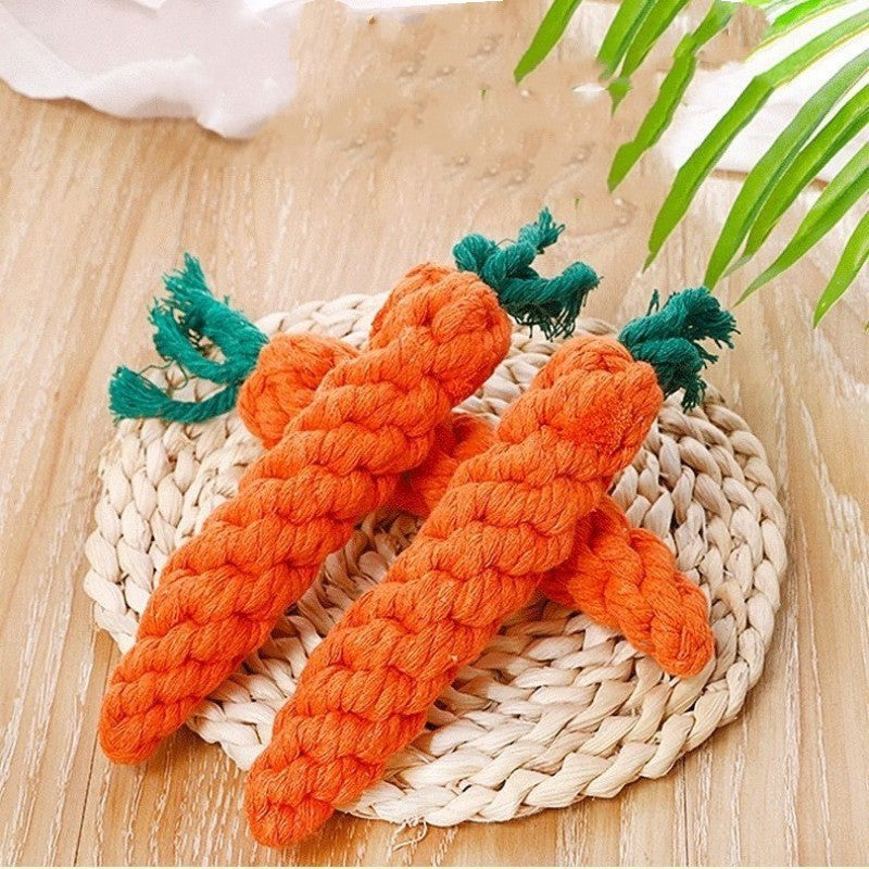 price 1.04usd weight 40g Cotton String Carrot Molar Teeth Cleaning Bite-resistant Dog Toy