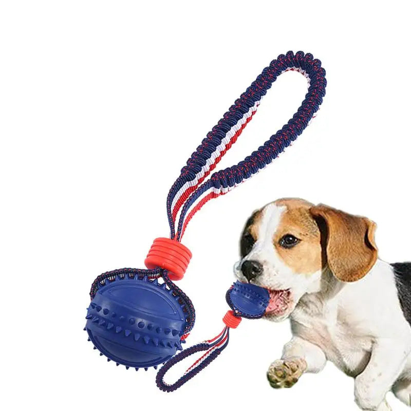 weight 100-170g Interactive Dog Toy Ball Interactive Teether With Rope Dog Ball Pet Supplies Chewing Ball Training For Living Room Lake Beach Pets Products