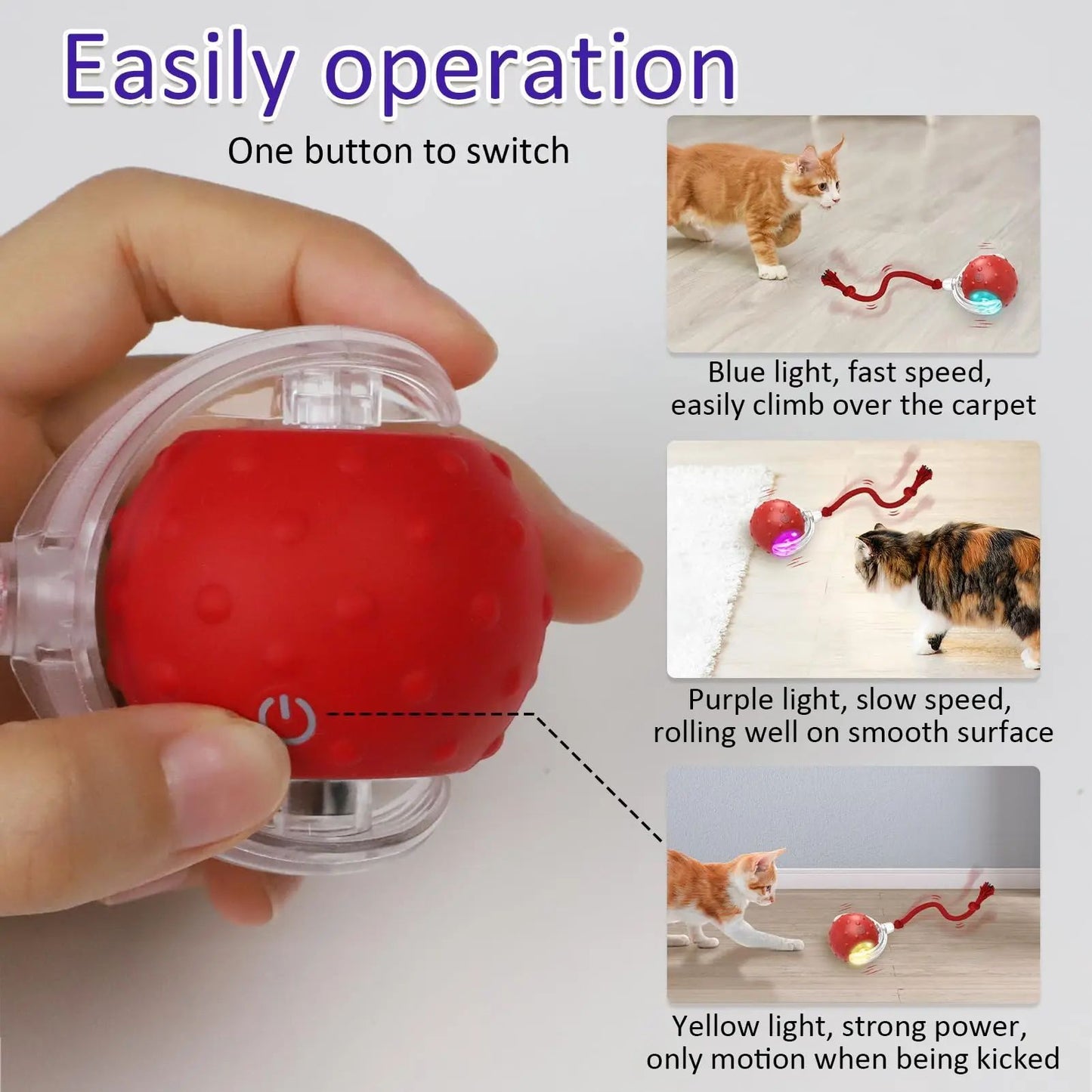 New Cat Rolling Ball Bird Chirping Interactive Cats Pets Toys Mot Pet Products  140g