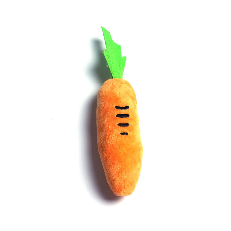 Pet Toys Cat Dog Plush Chew Toy Molar Carrot Squeak Toy 29g