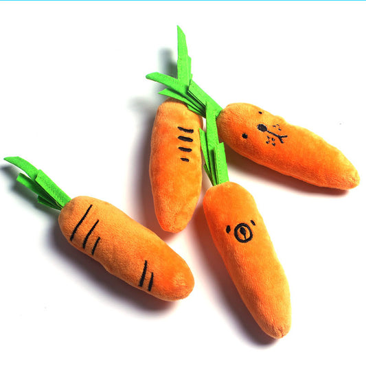 Pet Toys Cat Dog Plush Chew Toy Molar Carrot Squeak Toy 29g