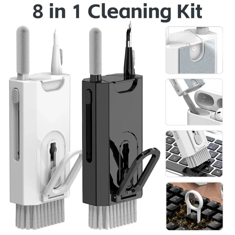 8 in 1 Cleaning Kit Computer Keyboard Cleaner Brush Earphones Cleaning Pen For Headset iPad Phones Cleaning Tools Keycap Puller