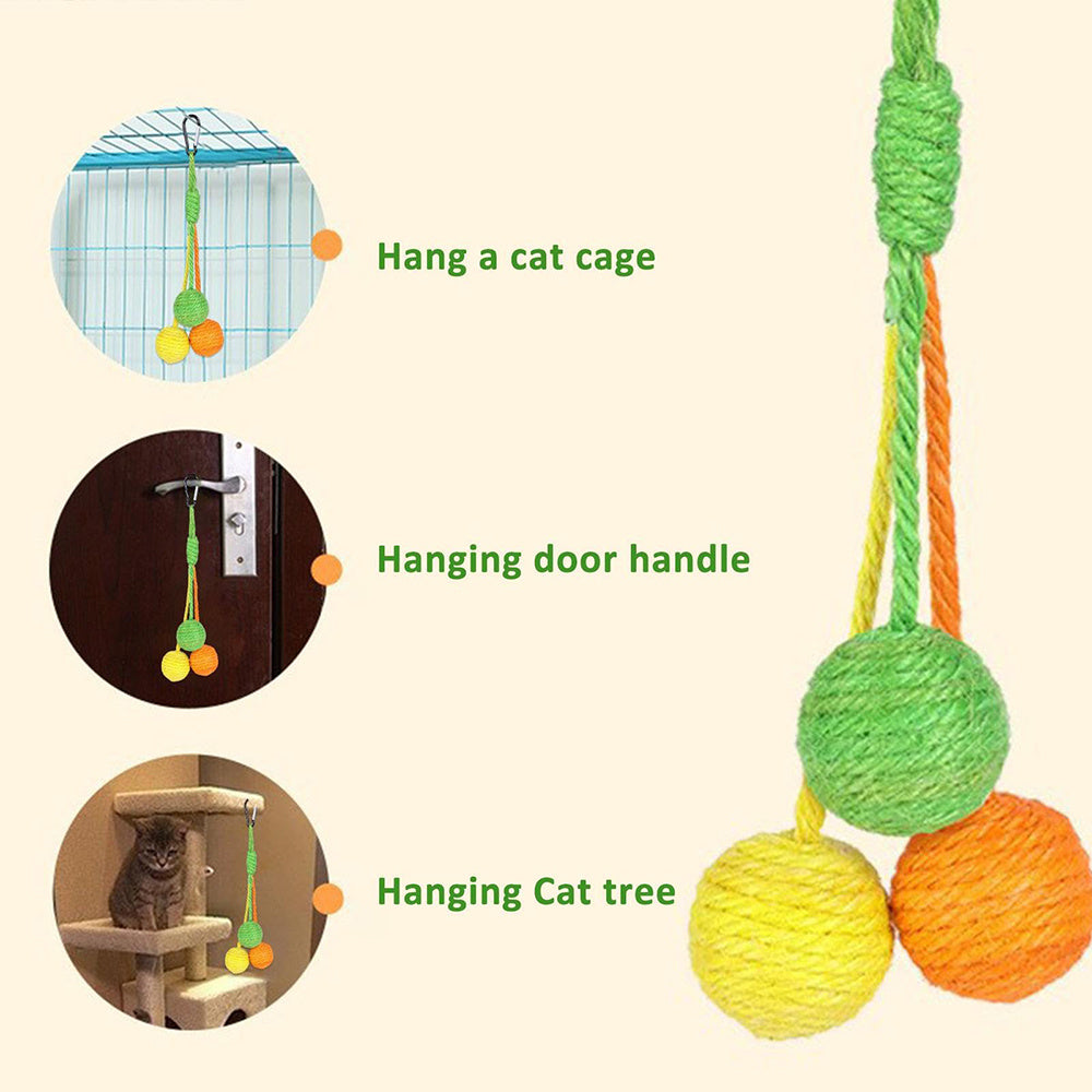 weight  50g  Cat Scratcher Ball, Chewable Scratcher For Kittens Chewable Interactive Cat Sisal Rope Ball Toy Cat Ball, Rolling Ball Scratch Cat Toy For Indoor Kittens Puppy Cat Pet