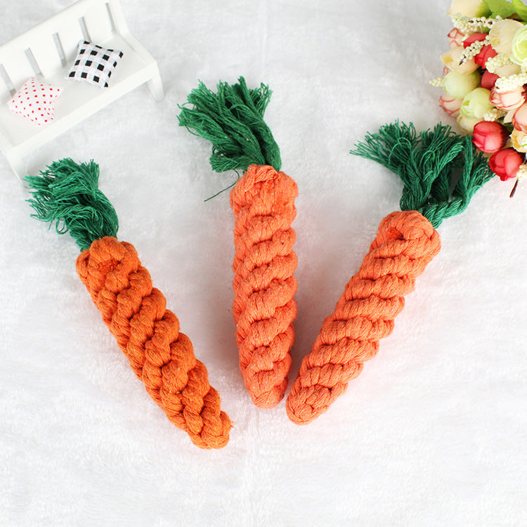 price 1.04usd weight 40g Cotton String Carrot Molar Teeth Cleaning Bite-resistant Dog Toy