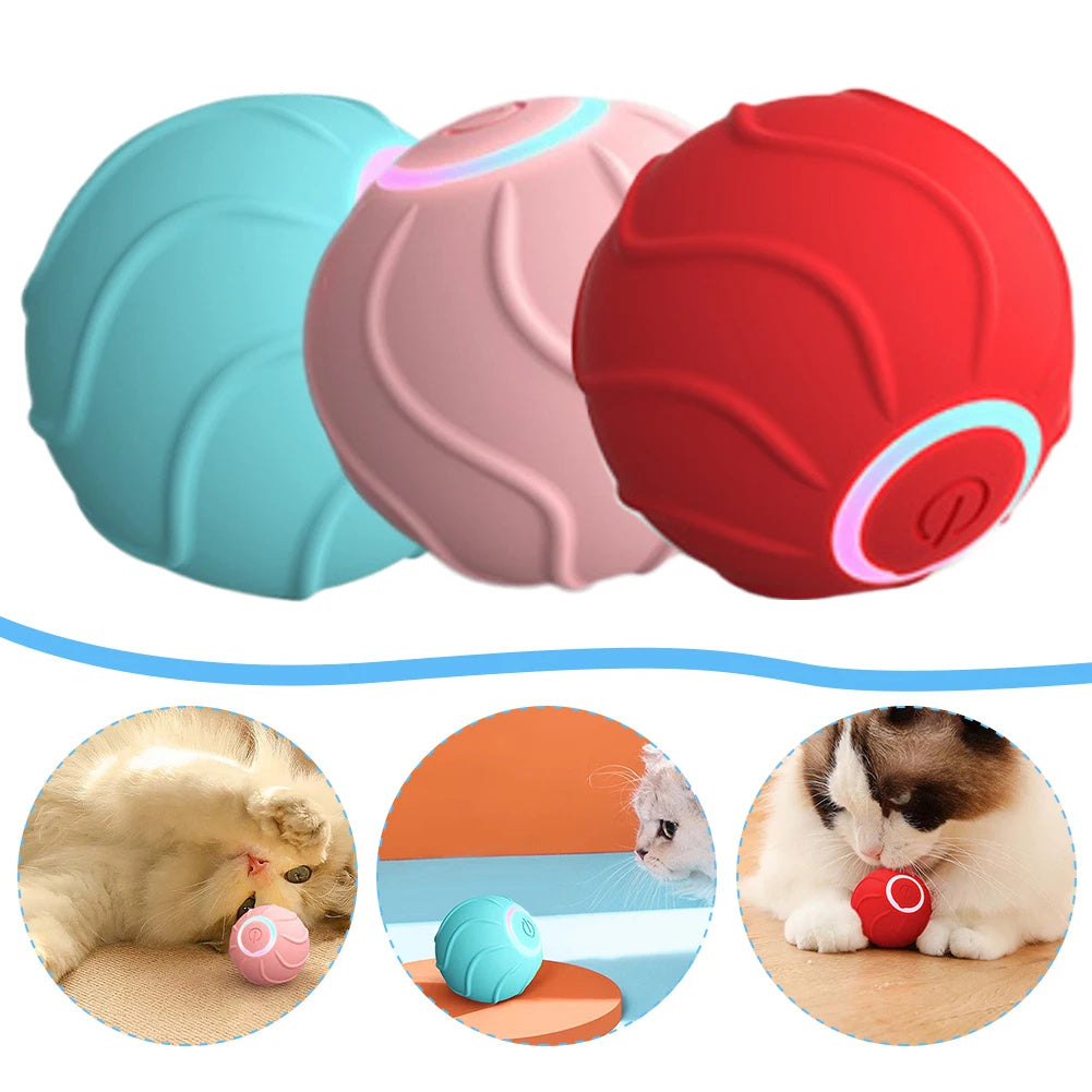 Smart Cat Toys Rolling Ball Pet Cat Owner Interactive Pets Toys Automatic Bouncing Ball USB Self Hi Teasing Kittens Jumping Ball 60g