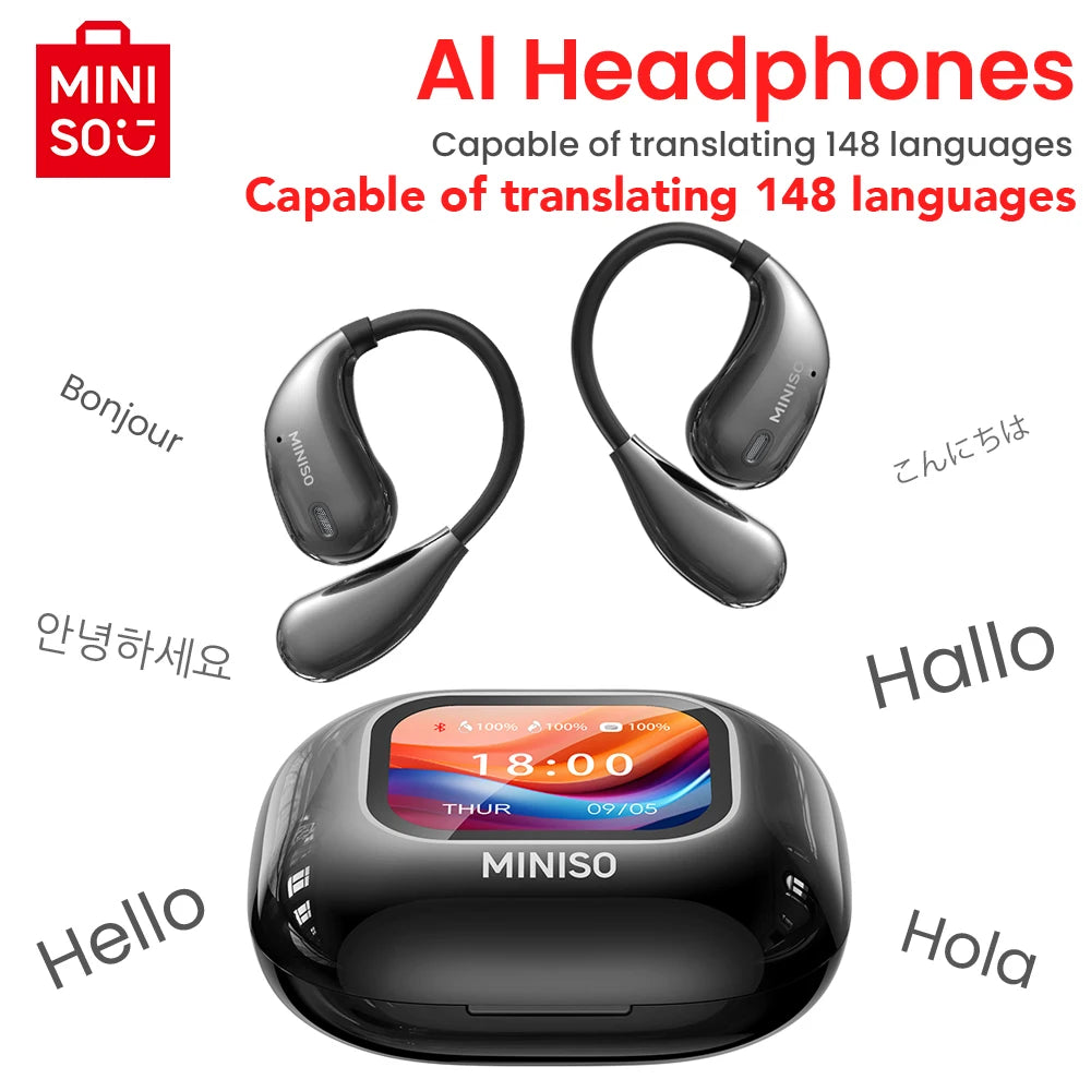 [AI Translator Earphone] MINISO M95 AI Wireless Headphones Office Travel,5.4 True Wireless Earbuds  Low Latency Headphones