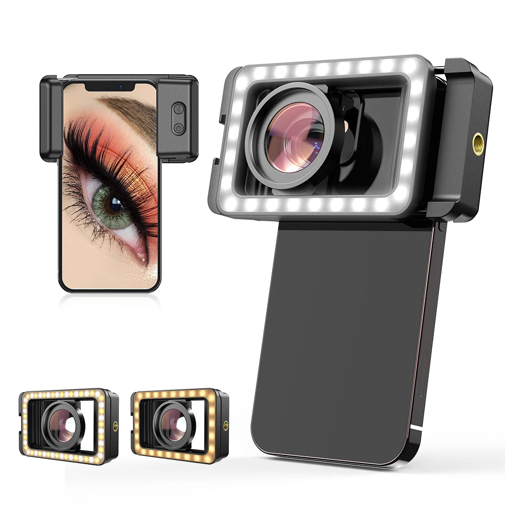 APEXEL New Upgraded HD 15x Super macro lens With LED Fill Light Universal Clamp Micro Lenses for iPhone Samsung all Smartphones