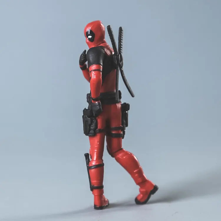 Anime Deadpool Action Figure Sitting Posture Model X-Men Mini Doll Decoration Plastic Collection Figurine Kids Toy Gift