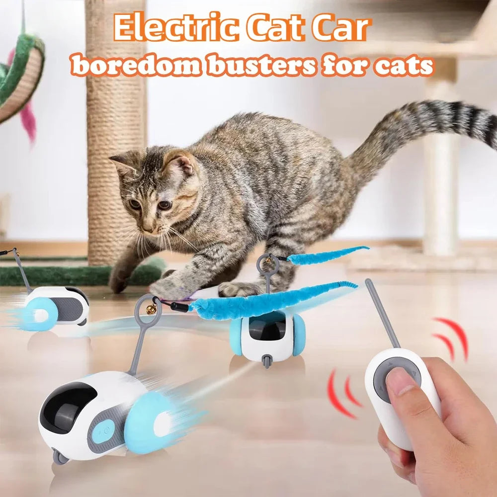 Automatic Rolling Remote Control Toy Car Interactive Cats Toy Pet and Kitten Supplies Toys for Cat Accessories Games Cats Stuff