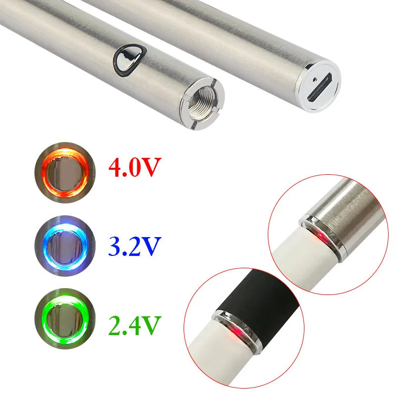 Batterie de préchauffage Max CBD, tension variable 510 mAh, 380 boutons, adaptée pour cartouche, précieuse, stylo vape Ce3