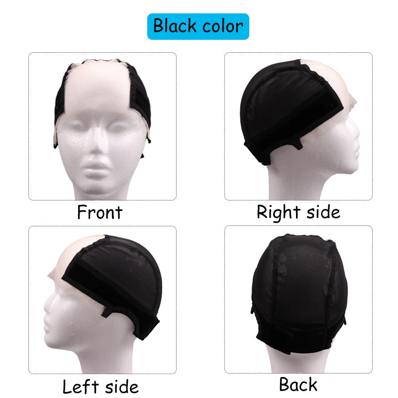 Beige Headband Wig Caps For Making Wigs Soft Wig Grip Cap With Hd Lace U Part Glueless Mesh Cap Hairnet For Making Lace Wigs