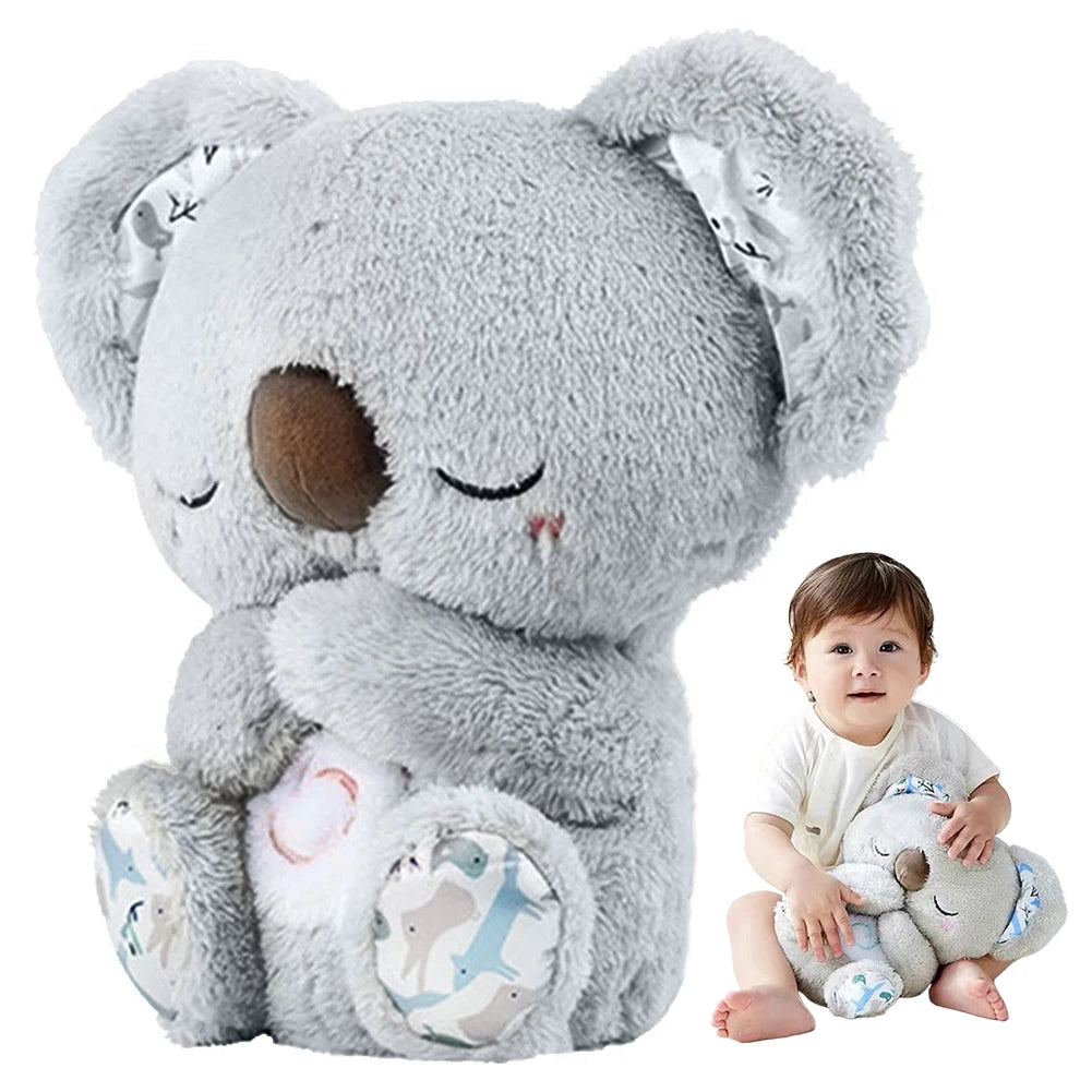 Breathing Koala with Light Sound Baby Sleep and Playmate Koala Musical Stuffed Plush Toy Newborn Sensory Comfortable Baby Gifts