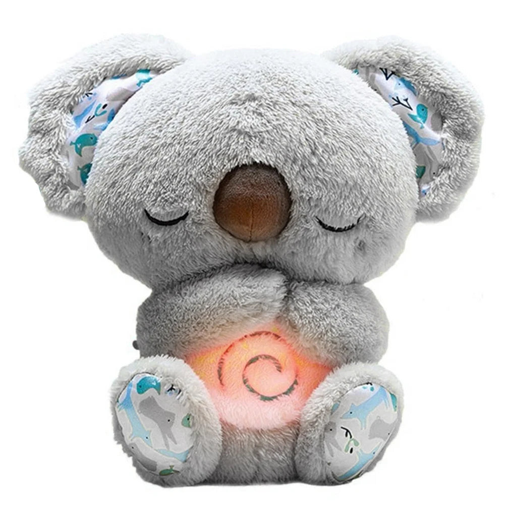 Breathing Koala with Light Sound Baby Sleep and Playmate Koala Musical Stuffed Plush Toy Newborn Sensory Comfortable Baby Gifts