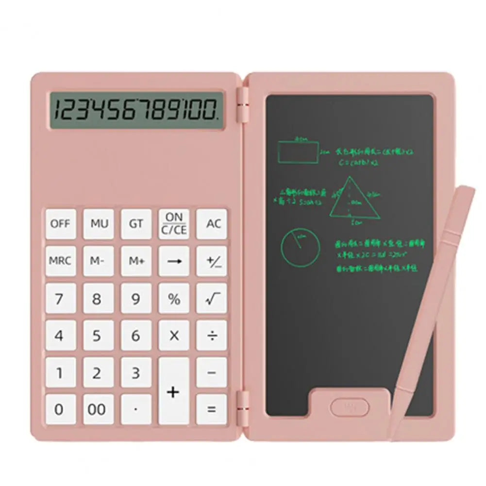 Calculator Portable Folding LCD Writing Board 12 Digits Clear Display Pocket-sized Scientific Calculator With Pen for Office