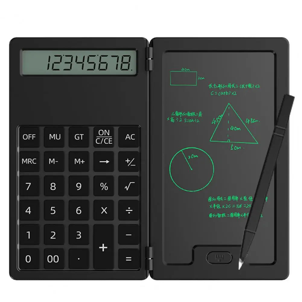 Calculator Portable Folding LCD Writing Board 12 Digits Clear Display Pocket-sized Scientific Calculator With Pen for Office