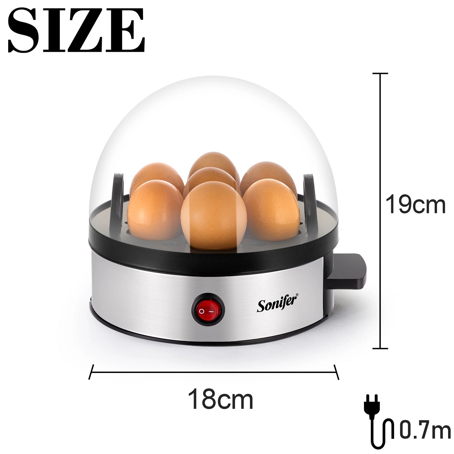 Comodo cuociuova elettrico cuociuova 7 pezzi Egg SteamerEgg CookerKitchen Cooking ToolsEgg CookerAuto-Off funzione 350W Sonifer