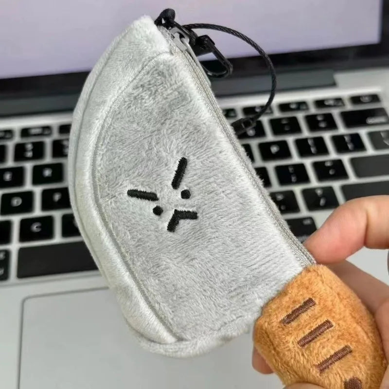 Creative original small knife plush headphone bag pendant funny knife mini storage bag doll hanging decoration keychain