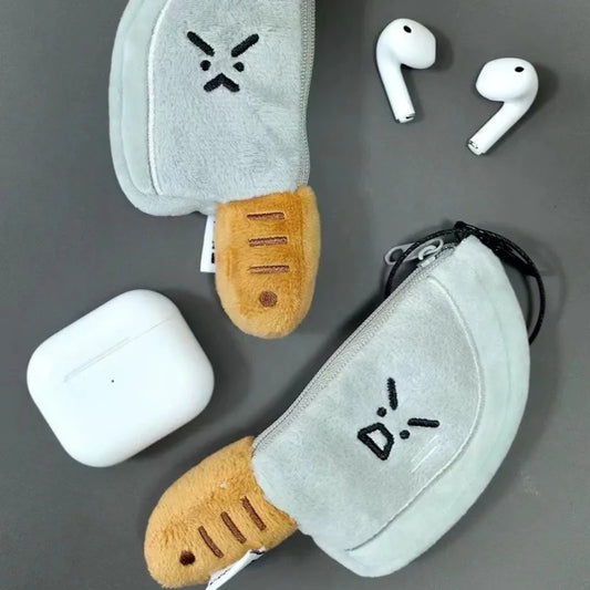 Creative original small knife plush headphone bag pendant funny knife mini storage bag doll hanging decoration keychain