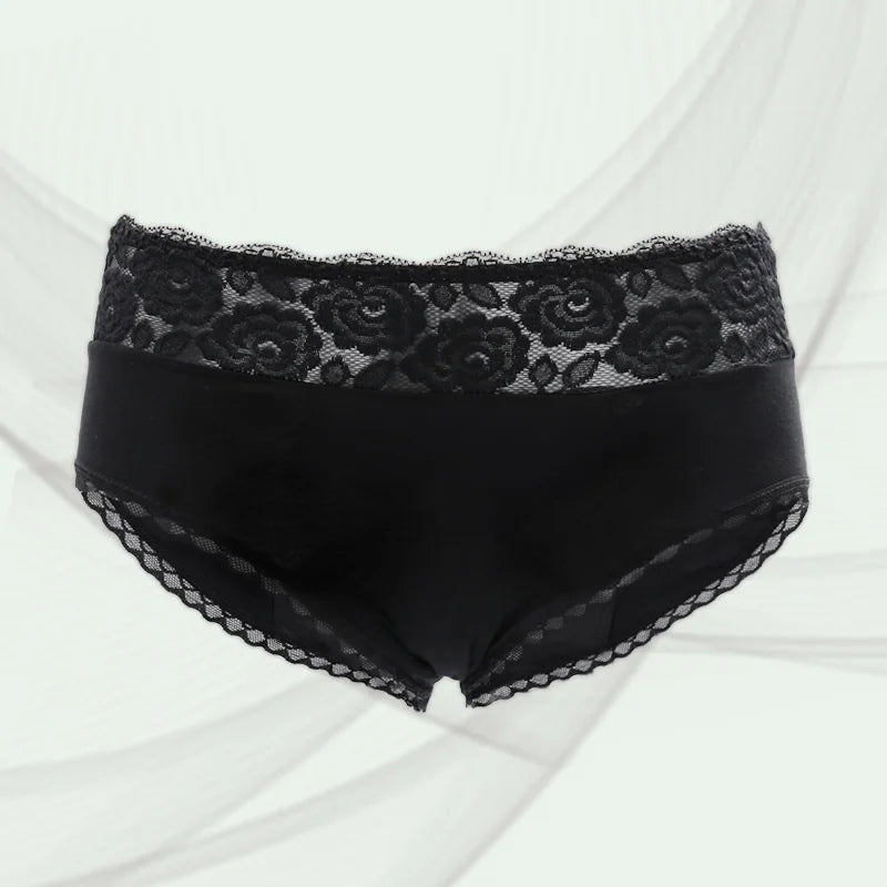 Culotte Menstruelle en Coton pour Femme, Sous-Vêtement Lavable en Dentelle pour Fille