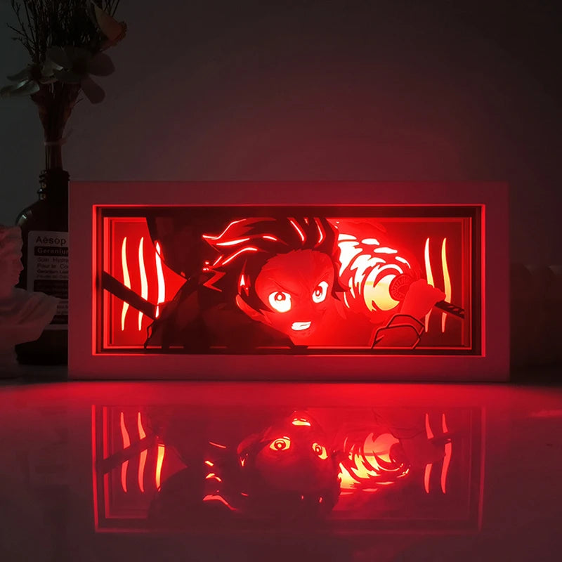 Dragon Ball Anime Series Luz Noturna, Caixa de Luz Colorida, Atmosfera Leve, Corte de Papel, Quarto, Controle Remoto