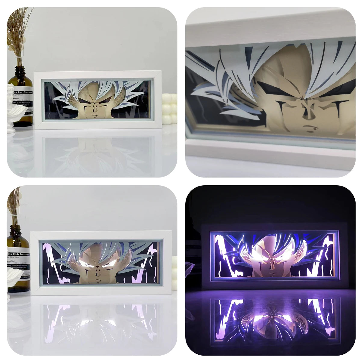 Dragon Ball Anime Series Luz Noturna, Caixa de Luz Colorida, Atmosfera Leve, Corte de Papel, Quarto, Controle Remoto