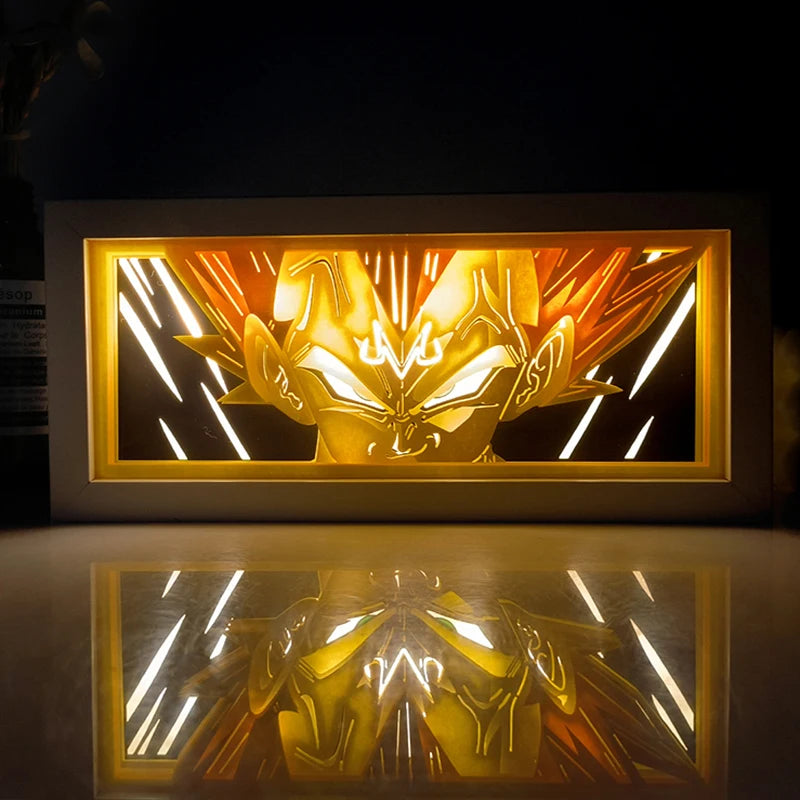 Dragon Ball Anime Series Luz Noturna, Caixa de Luz Colorida, Atmosfera Leve, Corte de Papel, Quarto, Controle Remoto