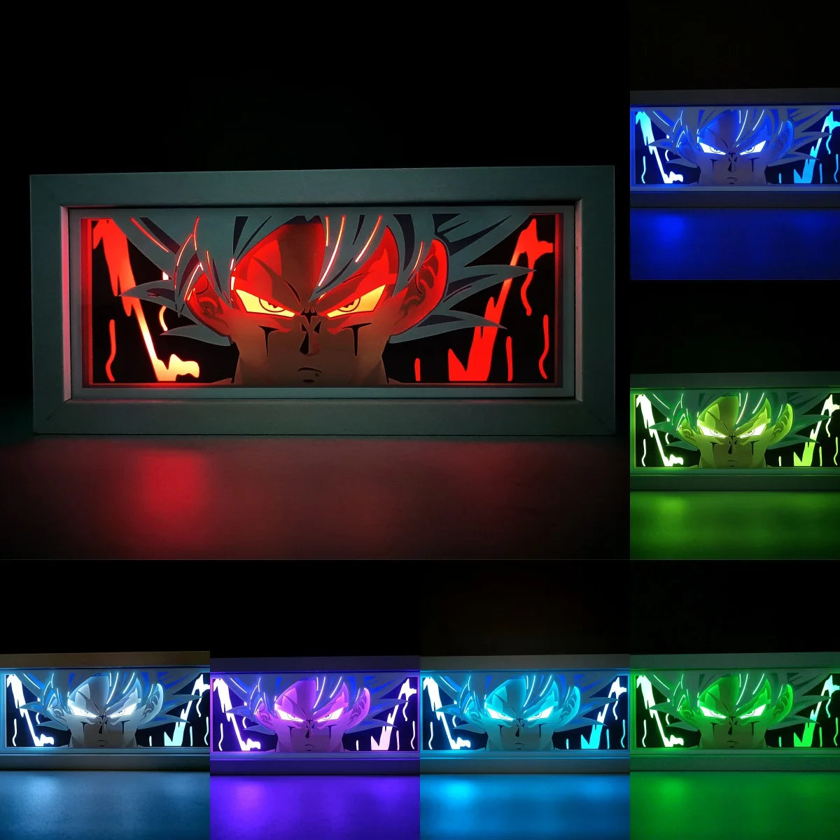 Dragon Ball Anime Series Luz Noturna, Caixa de Luz Colorida, Atmosfera Leve, Corte de Papel, Quarto, Controle Remoto
