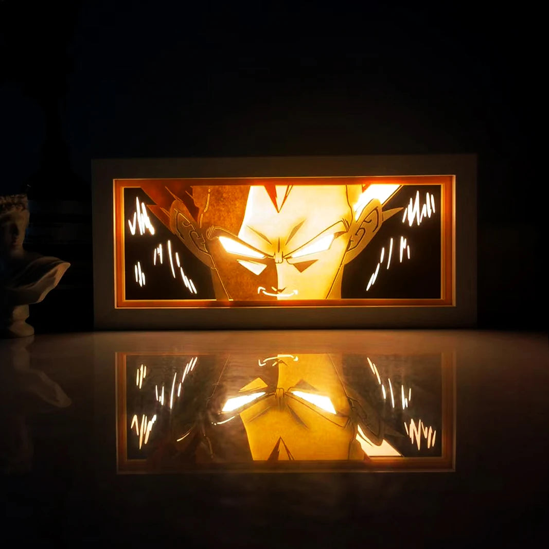 Dragon Ball Anime Series Luz Noturna, Caixa de Luz Colorida, Atmosfera Leve, Corte de Papel, Quarto, Controle Remoto