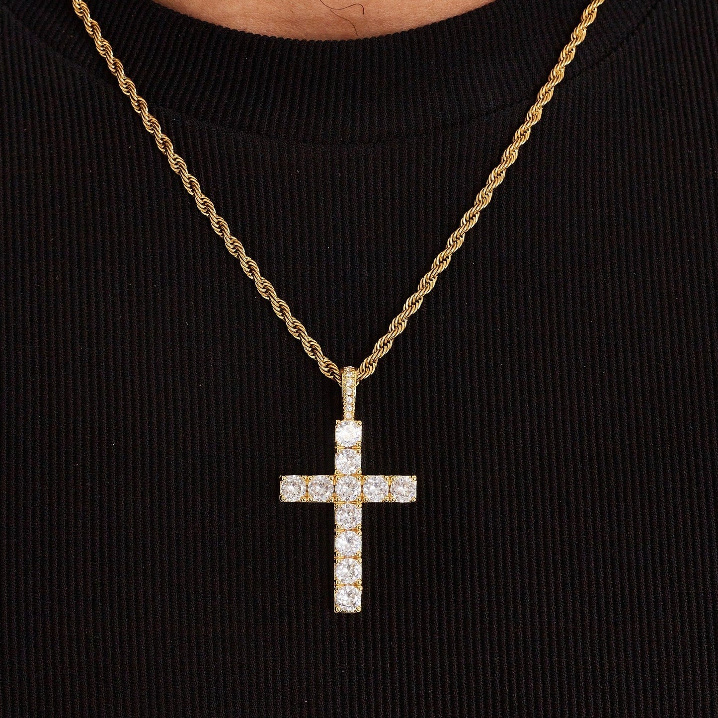 DIAMOND CROSS PENDANT [GOLD]