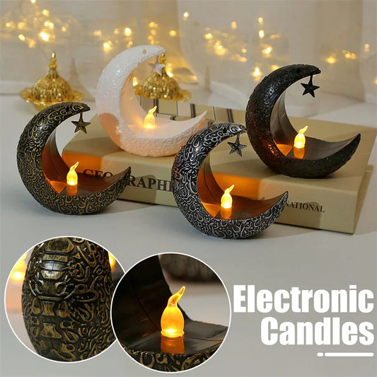 Eid Mubarak decorazione del partito Ramadan Star Moon Led candeliere luce Islam lanterna musulmana Nightlight Ramadan Festival Party Gift