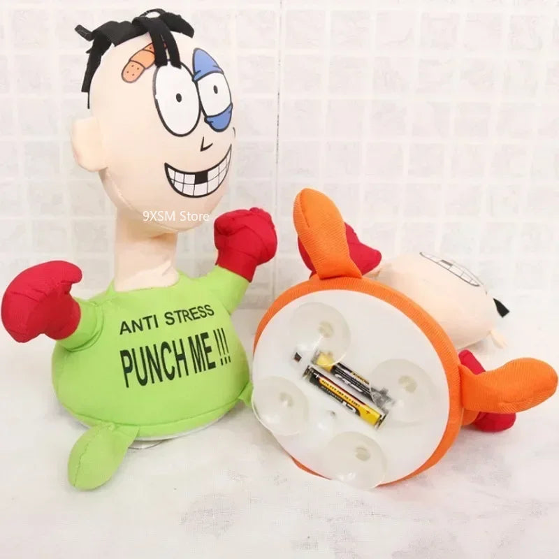 Electric Plush Toy Punch Hit Me Villain Creative Vent Decompression Toys Doll Toys For Friends Funny Toys children or Adult Gift