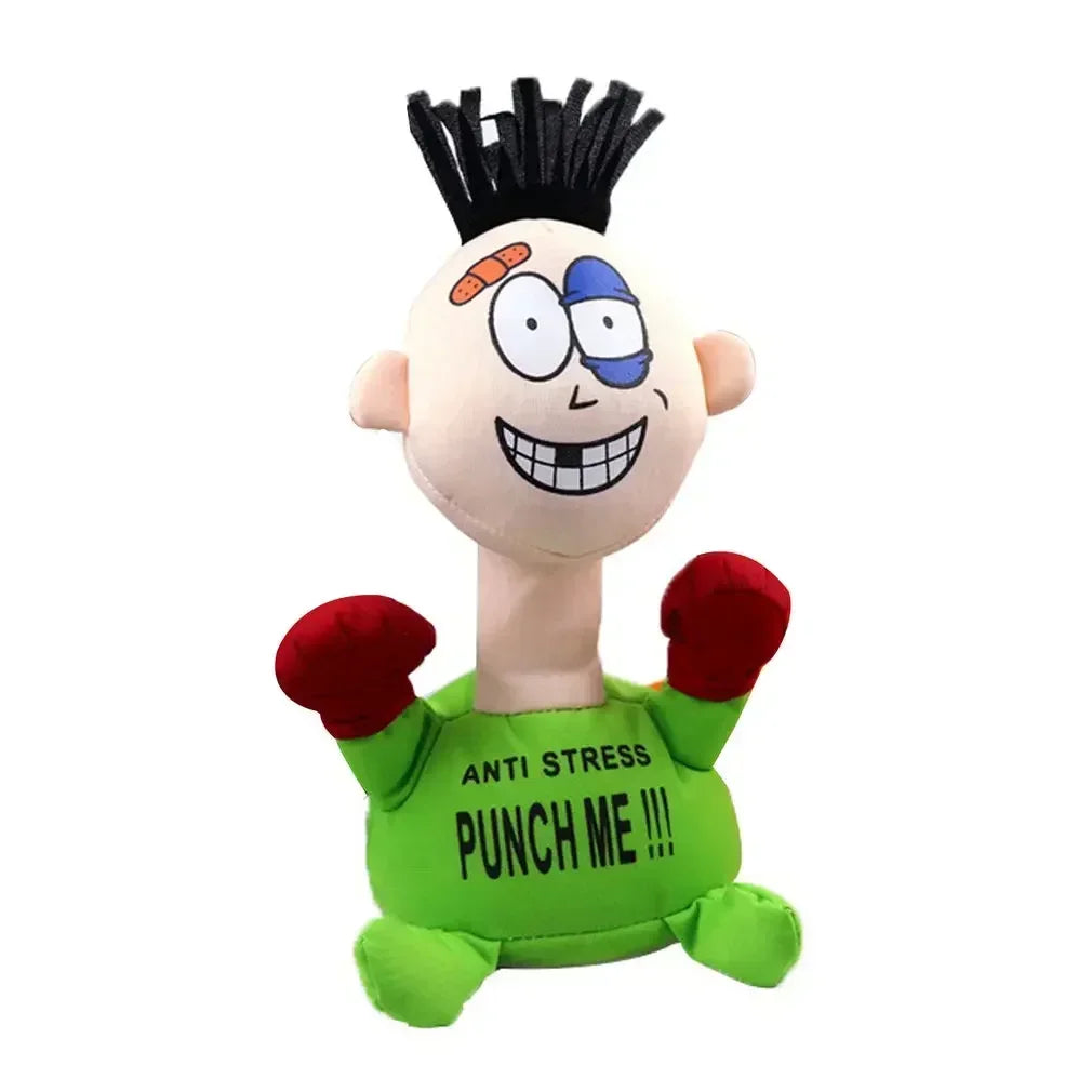 Electric Plush Toy Punch Hit Me Villain Creative Vent Decompression Toys Doll Toys For Friends Funny Toys children or Adult Gift