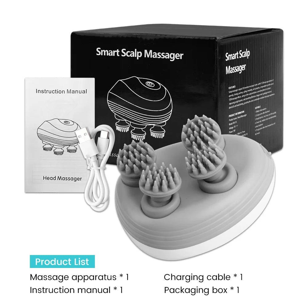 Electric Scalp Massager, Head Scratcher for Hair Growth, Head Scratcher Hair Brush Rechargeable, Pets Electric Cats Massager