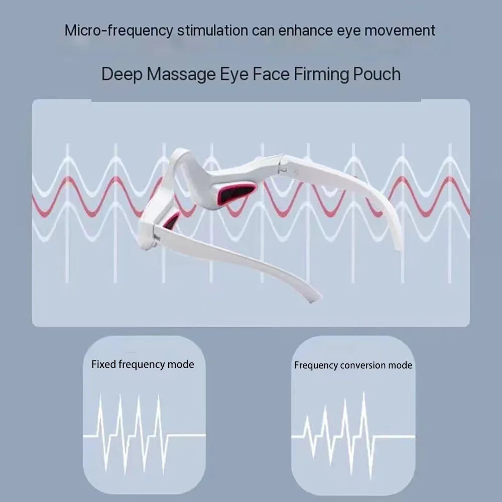 Elektrische oogmassage-bril verlicht oogvermoeidheid EMS roodlichttherapie oogschoonheidsinstrument voor ontspannen oog donkere kringen tassen