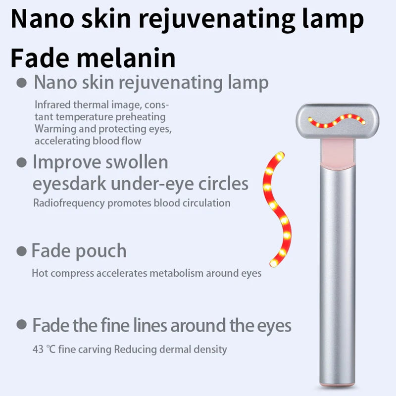 Ems Led Eye Facial Stimulator Verhitting Trillingen Span Huid Verwijderen Rimpel Essence Beauty Anti Veroudering Huid Aanscherping Schoonheid Toverstaf