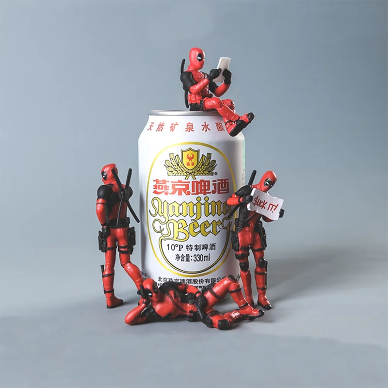 Figura de acción de Anime Deadpool, modelo de postura sentada, x-men, Mini muñeca, decoración, colección de plástico, estatuilla, juguete para niños, regalo