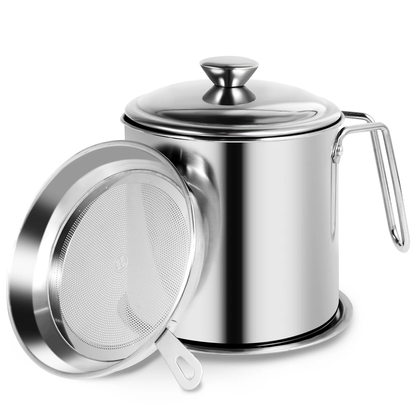 Filtro vaso dell'olio in acciaio inox filtro dell'olio per uso domestico vaso filtro per paletto contenitore per serbatoio brocca 1.5L-2.0L stoccaggio può utensili da cucina