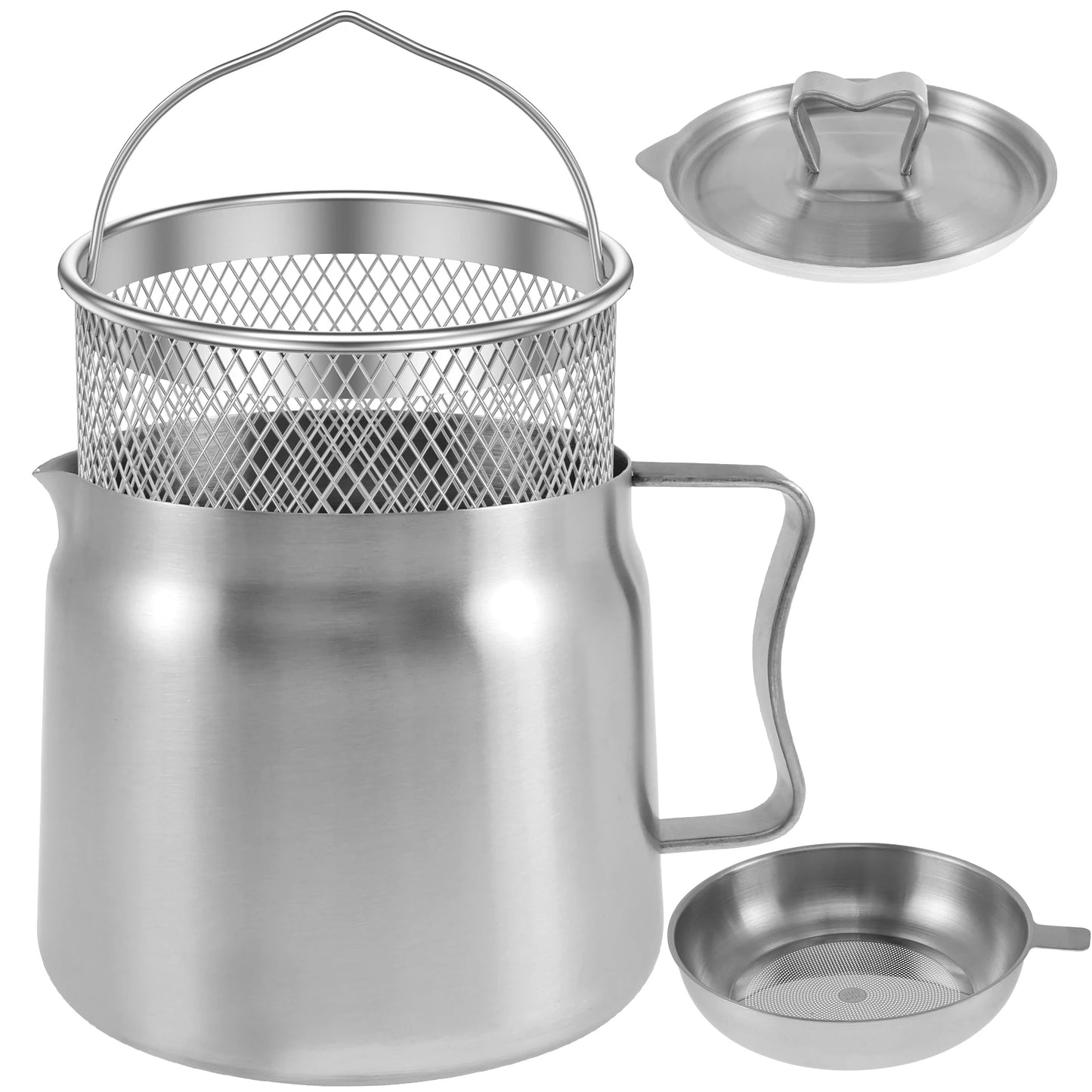 Filtro vaso dell'olio in acciaio inox filtro dell'olio per uso domestico vaso filtro per paletto contenitore per serbatoio brocca 1.5L-2.0L stoccaggio può utensili da cucina