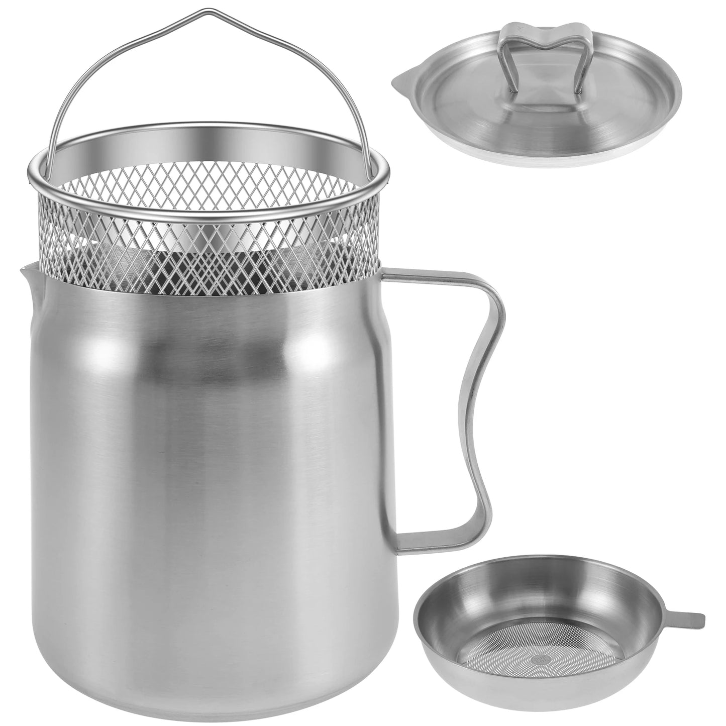 Filtro vaso dell'olio in acciaio inox filtro dell'olio per uso domestico vaso filtro per paletto contenitore per serbatoio brocca 1.5L-2.0L stoccaggio può utensili da cucina