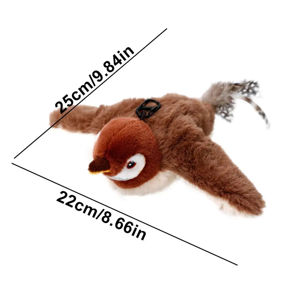 Flying Bird Cat Toy Rechargeable Automatic Flapping Wings Sparrow Catnip Toy Interactive Bird Cat Toy For Cats And Pets