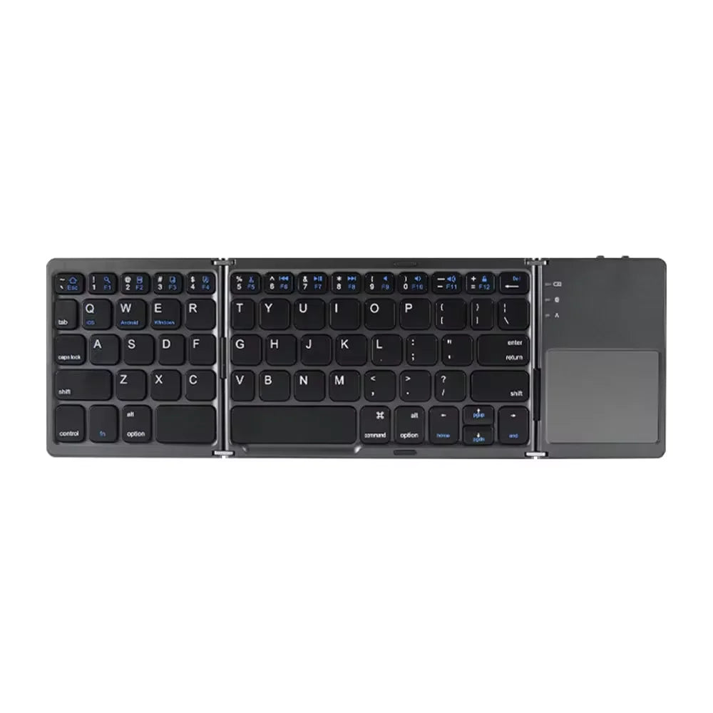 Folding Bluetooth Keyboard With Touchpad For IOS Android Windows Office Mini Wireless Keyboard Storage Three Systems Universal