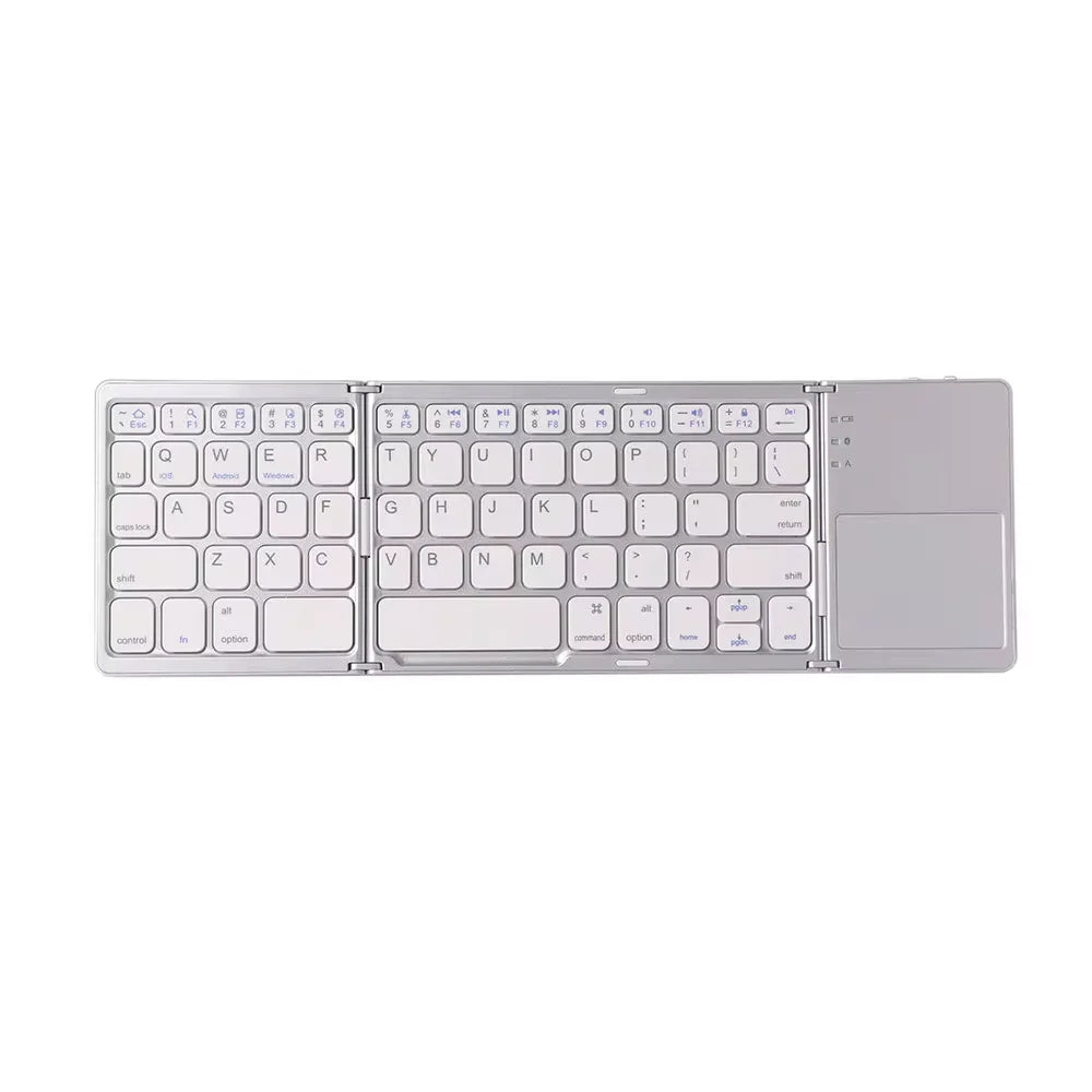 Folding Bluetooth Keyboard With Touchpad For IOS Android Windows Office Mini Wireless Keyboard Storage Three Systems Universal