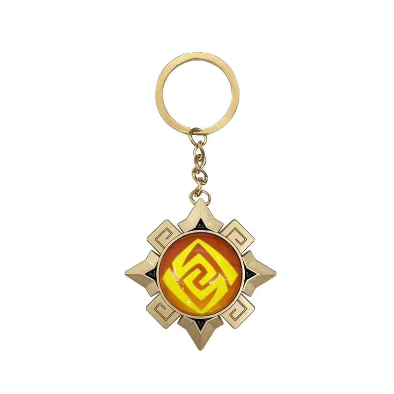 Game Impact Vision Fontaine Water God Focalors Lyney and Lynette Keychain Luminous 7 Element Eye Of Original God Toy KeyRing