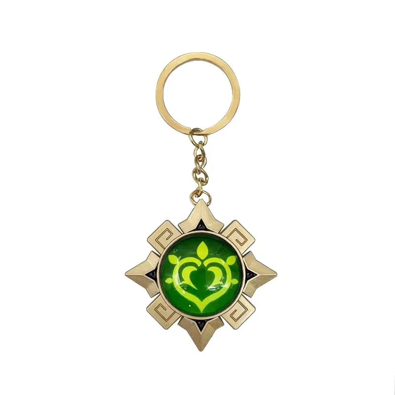 Game Impact Vision Fontaine Water God Focalors Lyney and Lynette Keychain Luminous 7 Element Eye Of Original God Toy KeyRing