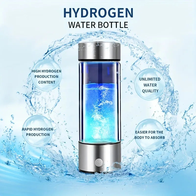 Garrafa De Água De Hidrogênio 1800PPB Gerador De Água De Hidrogênio, Gerador Portátil De Hidrogênio 420ml, 3Min Quick Electrolysis Health Cup